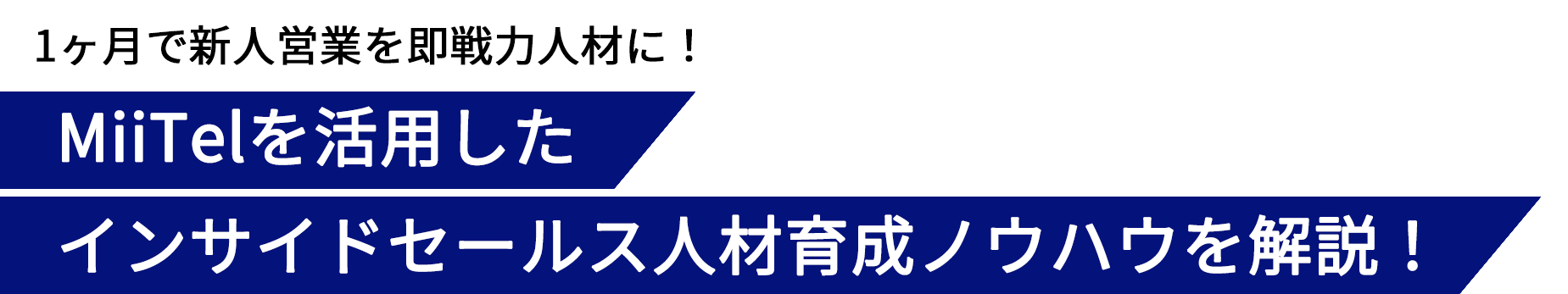 1ヶ月で新人営業を即戦力人材に!MiiTelを活用したインサイドセールス人材育成ノウハウを解説!