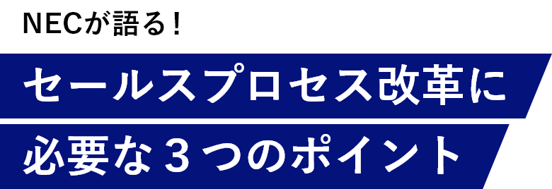 NECが語る!セールスプロセス改革に必要な3つのポイント