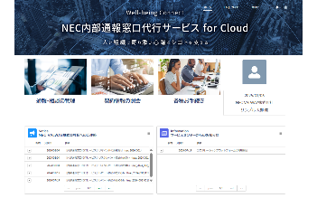 内部通報管理システム トップ画面